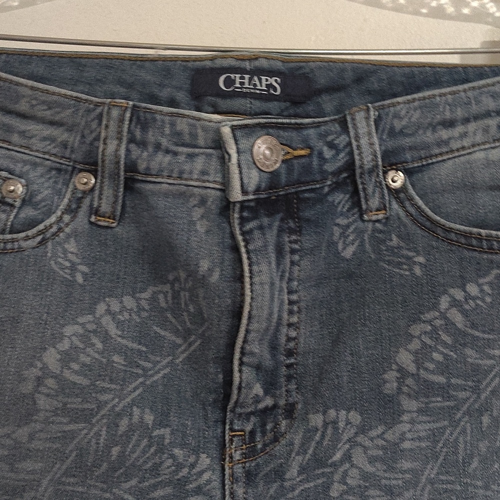 Chaps Blue Patterned Jeans - image 2